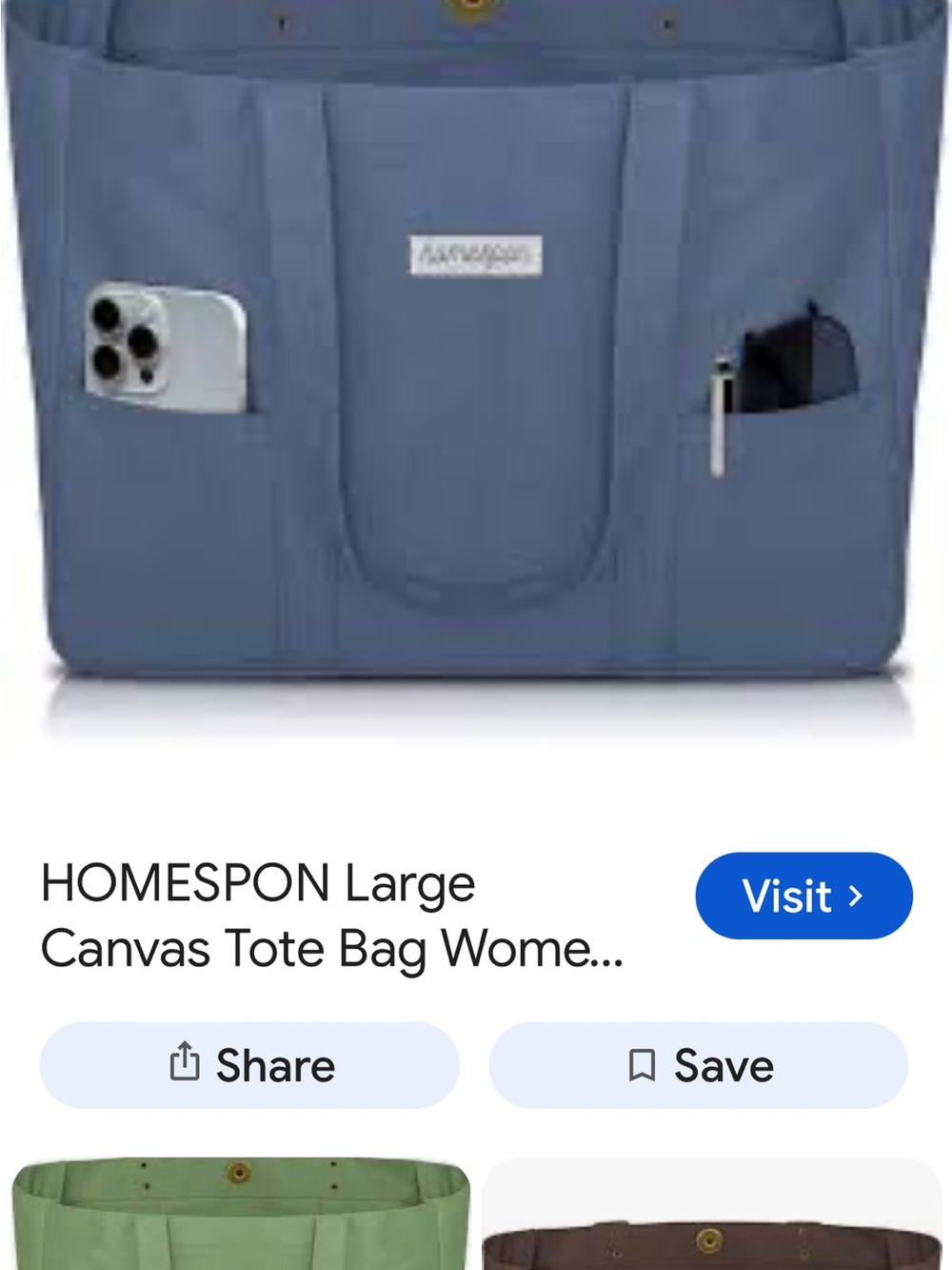 SHEIN Blue Canvas Tote Bag - Picture 9 of 9